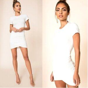 NWT Superdown Kory Tee Shirt Mini Dress in White sz M fits S